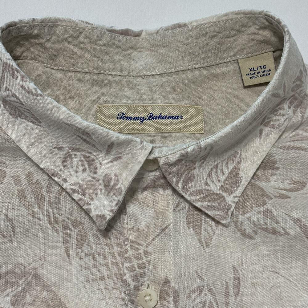 Tommy Bahama Shirt Mens XL Linen Hawaiian Floral Print Summer Beach - Picture 2 of 14
